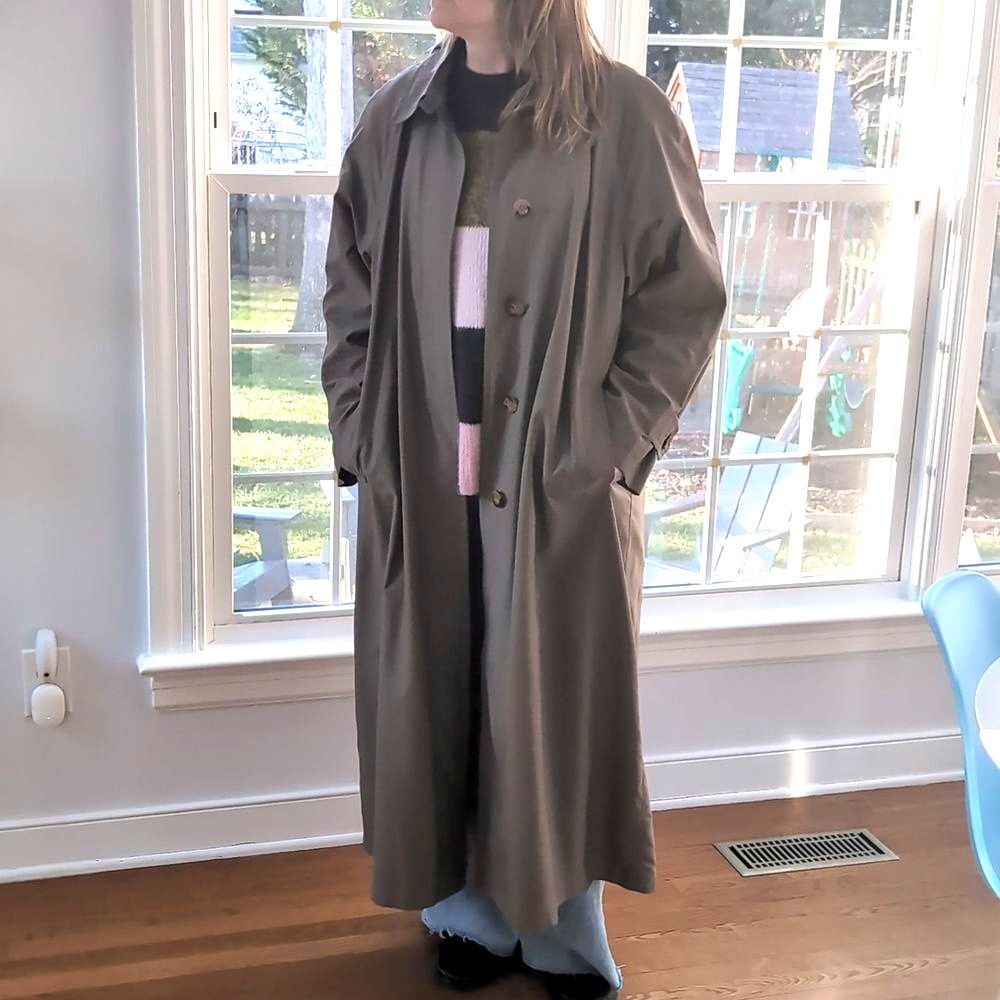 Vintage Minimalist  London Fog Classic Trench Coat with Zip-out Fleece Liner
